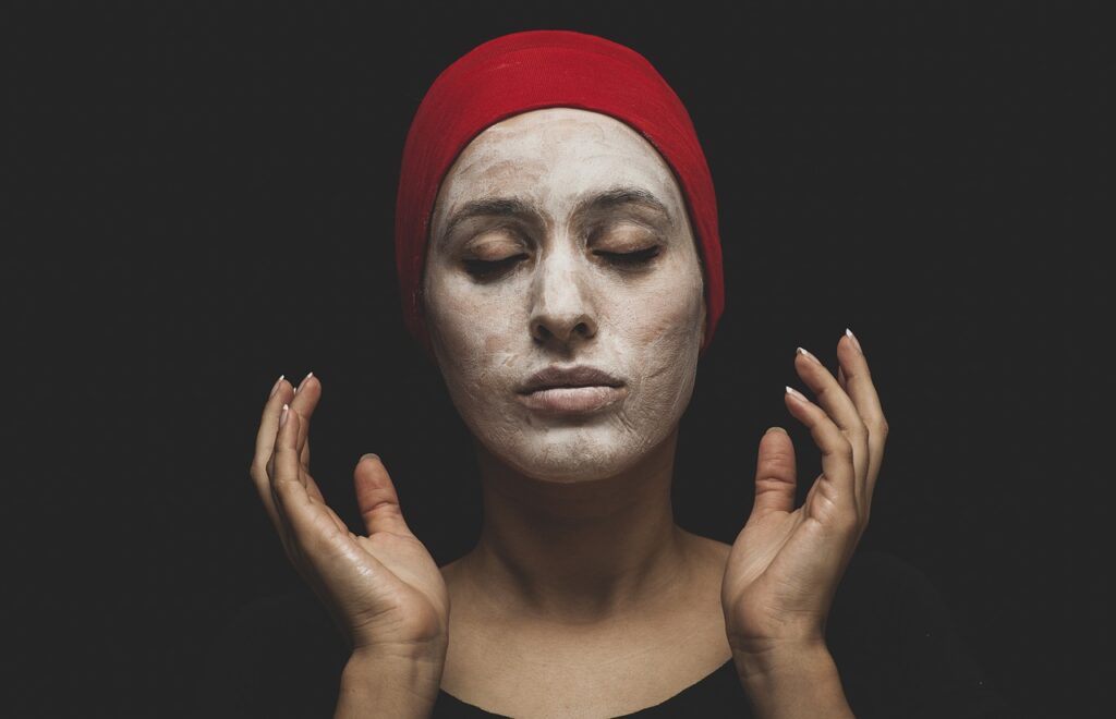 clay mask, woman, skincare