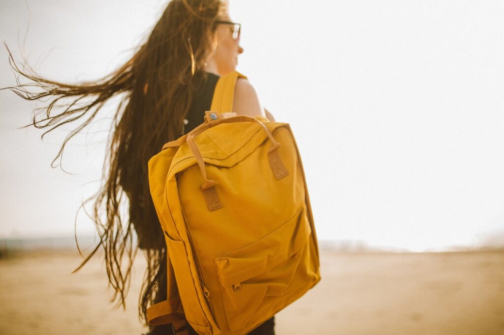 yellow, backpack, bag, people, girl, woman, travel, backpack, backpack, backpack, backpack, backpack