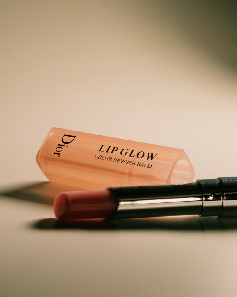 Chic Dior Lip Glow Color Reviver Balm elegantly showcased with soft focus and stylish lighting.