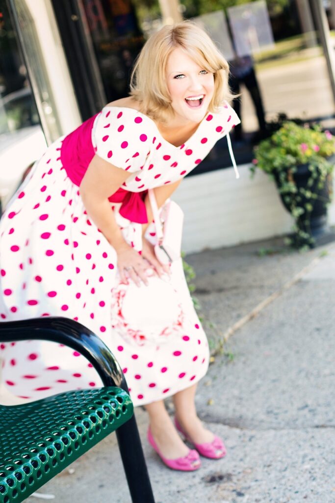 vintage woman, polka dot dress, laughing, attractive, cute, vintage woman, laughing, laughing, laughing, laughing, laughing