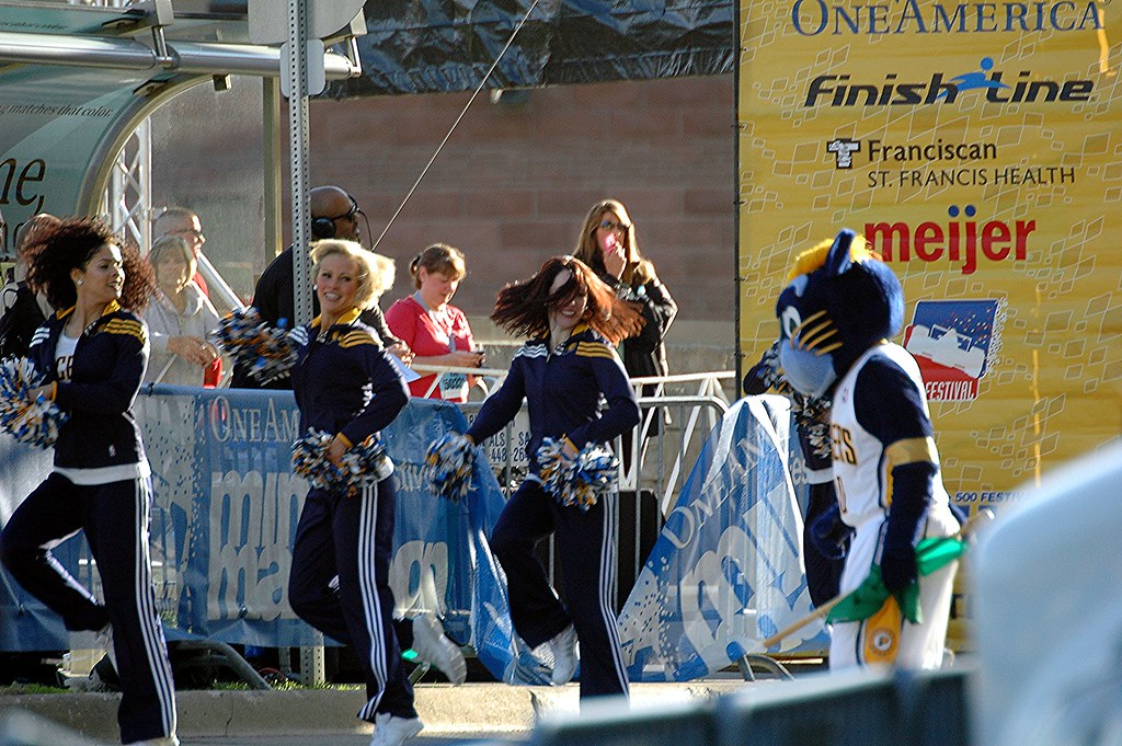 BOOMER knew he couldn't keep up with the INDIANA PACERS cheerleaders.