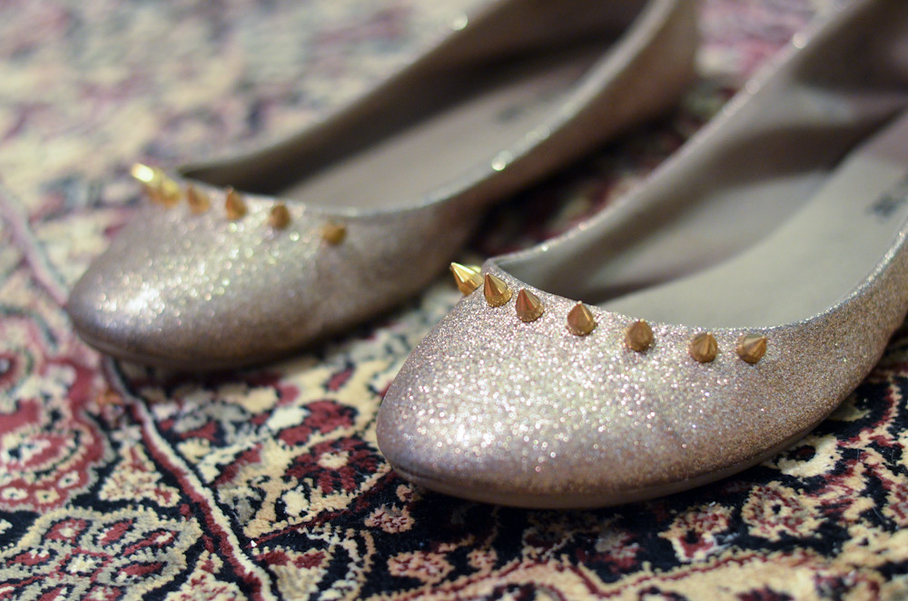 DIY Spiked Ballet Flats