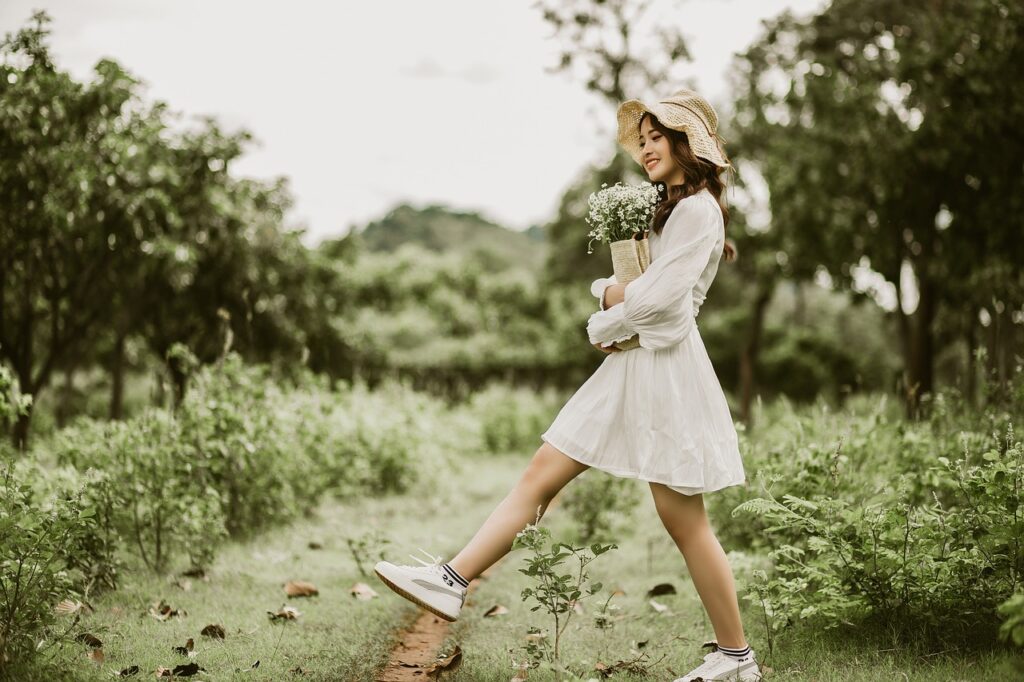 girl, fashion, flowers, woman, dress, hat, flower background, style, smile, happy, meadow, outdoors, beautiful flowers, girl, fashion, fashion, woman, dress, dress, flower wallpaper, dress, dress, dress, smile, nature, smile, happy