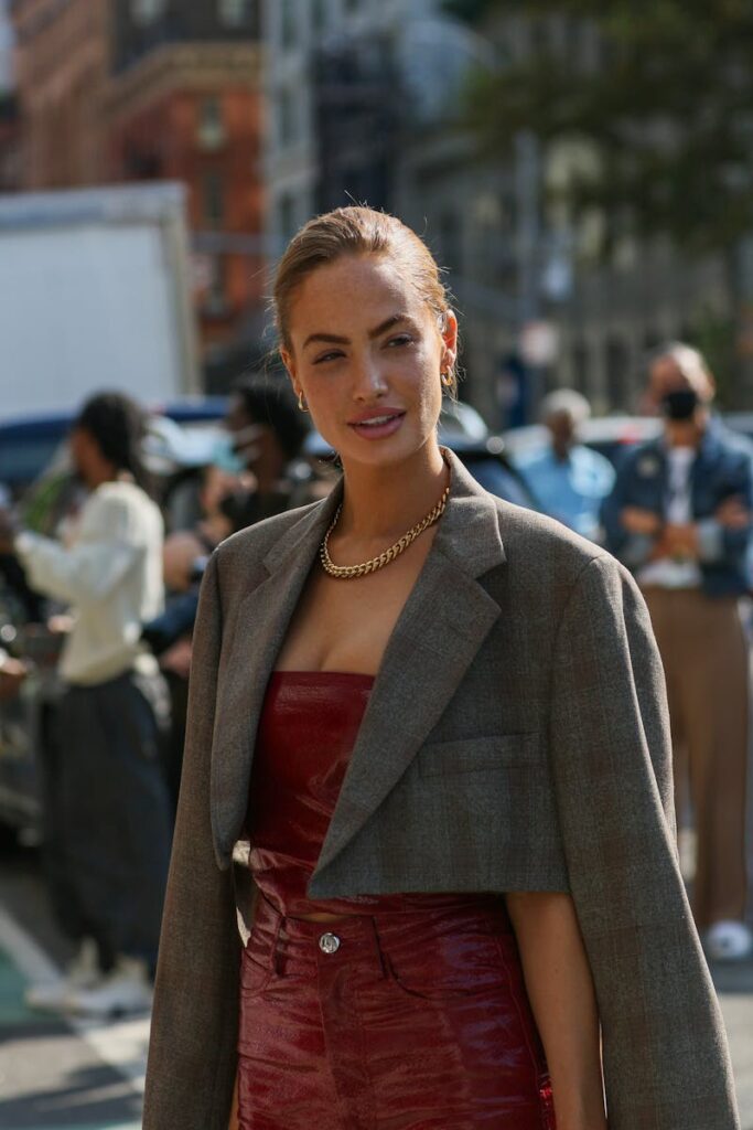 Chic street style with a statement coat and confidence in New York City.