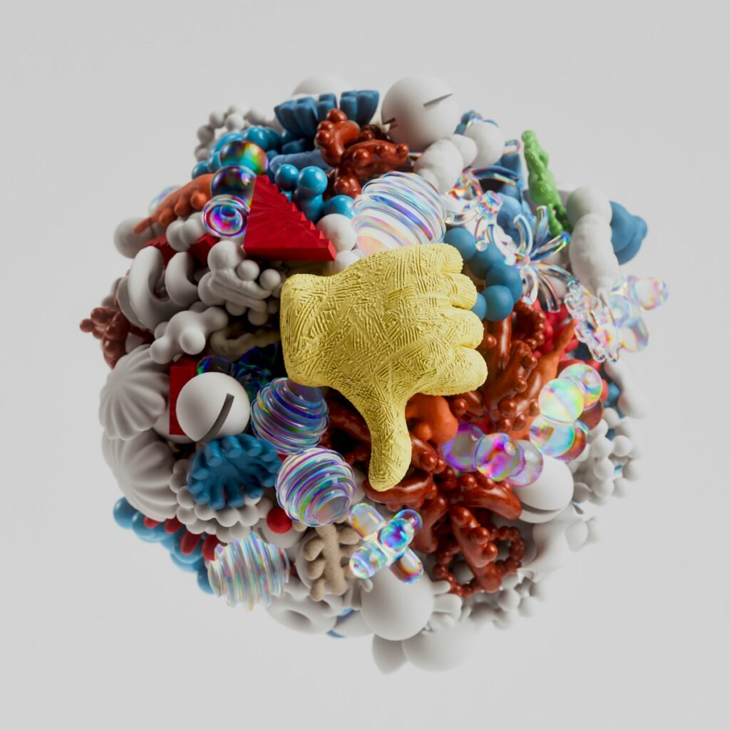 A ball filled with lots of different types of beads