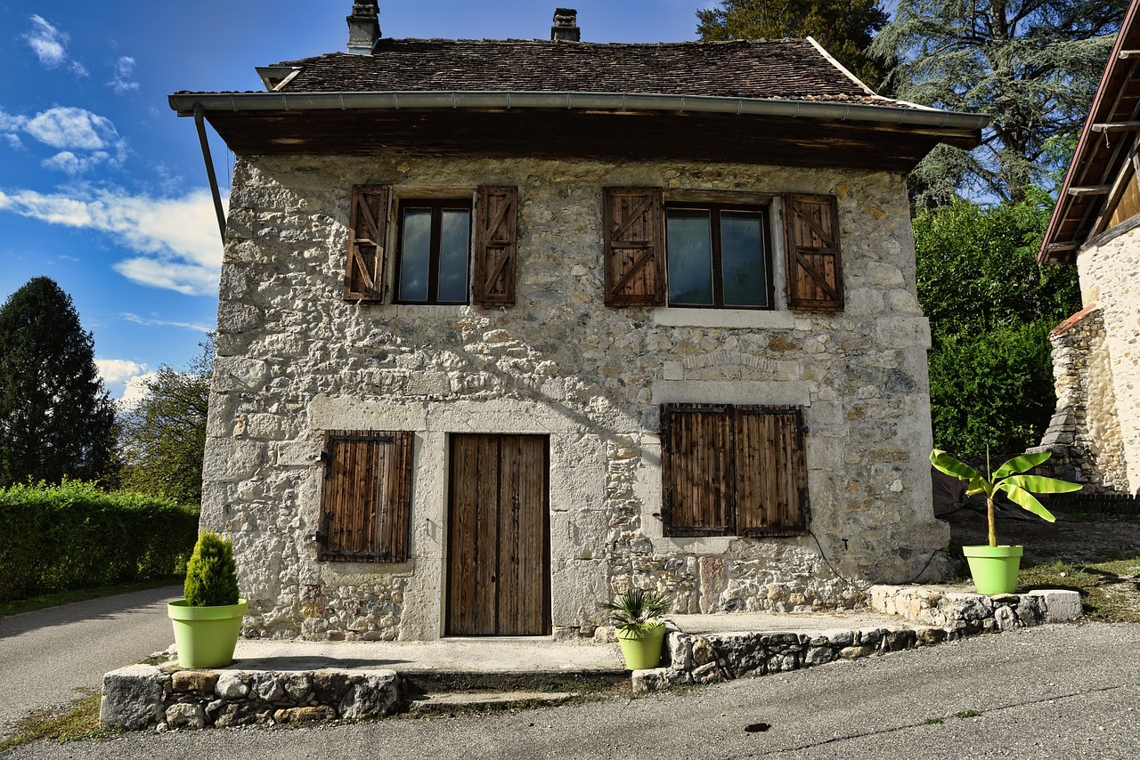 house, door, chalet, windows, shutters, roof, renovation