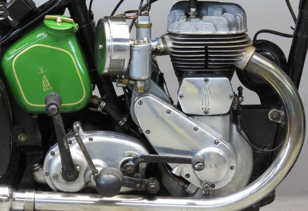 1939 BSA M20 500cc-side valve motorcycle engine right side