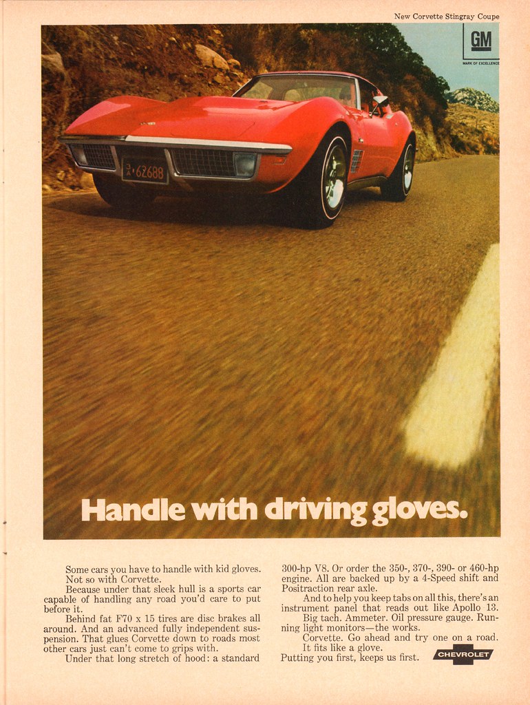 1970 Chevrolet Corvette Stingray Coupe Advertisement Hot Rod Magazine May 1970