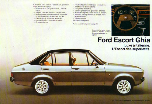 1980 Ford Escort Mk2 Ghia Brochure - Europe