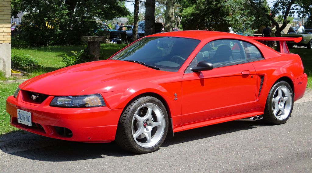 2000 Ford Mustang SVT Cobra R in Performance Red, Front Left (Hilton Beach 2023)