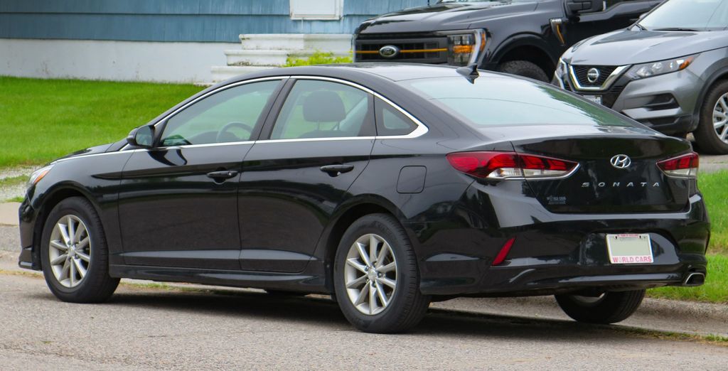2018 Hyundai Sonata GL in Phantom Black, rear left, 2024-06-07