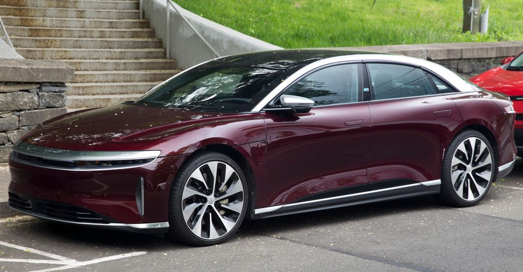 2022 Lucid Air Grand Touring in Zenith Red, front left