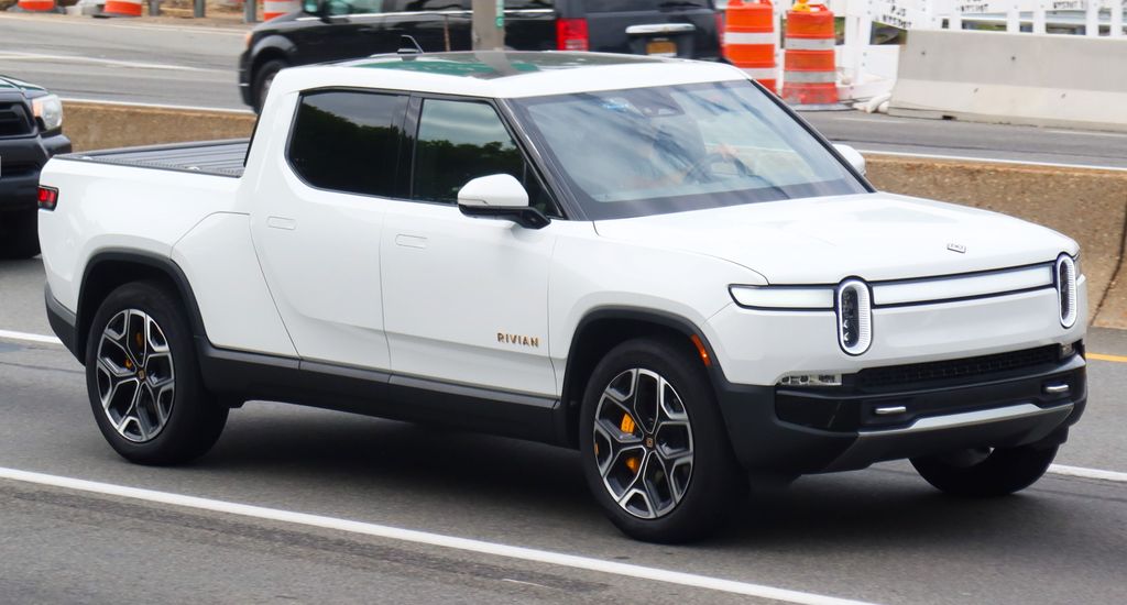 2022 Rivian R1T (in Glacier White), front 6.21.22