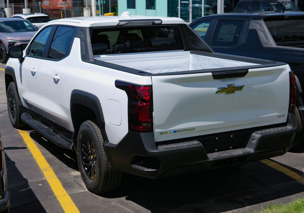 2024 Chevrolet Silverado EV 4WT AWD in Summit White, rear left, 2024-06-30