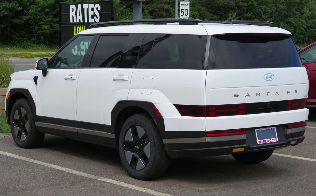 2024 Hyundai Santa Fe Hybrid Preferred in White Cream, rear left, 2024-06-30