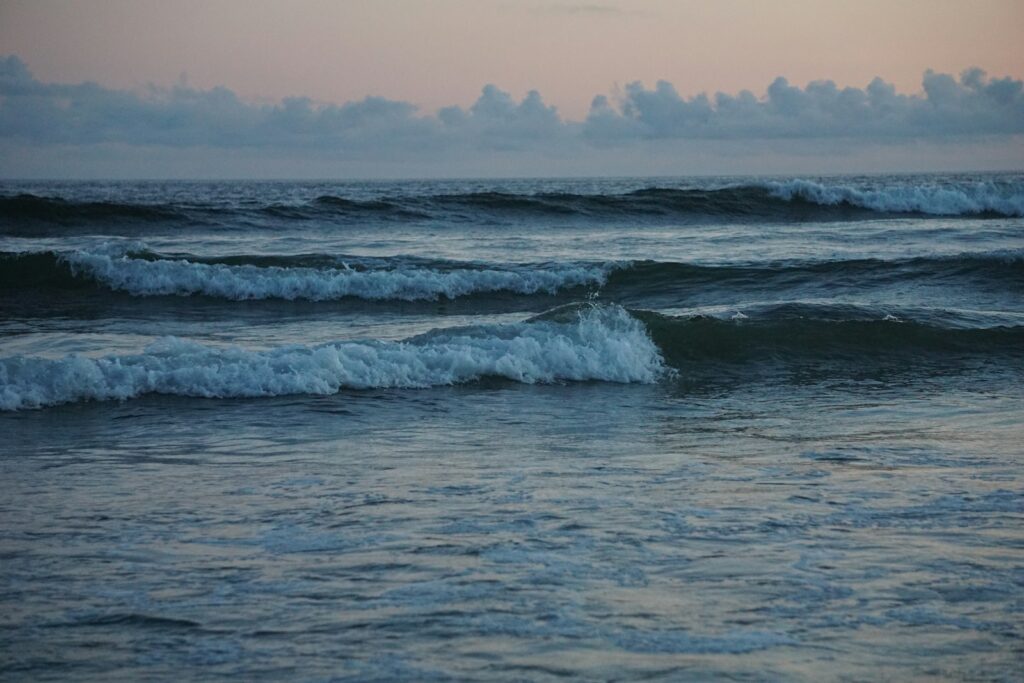 a body of water that has some waves in it