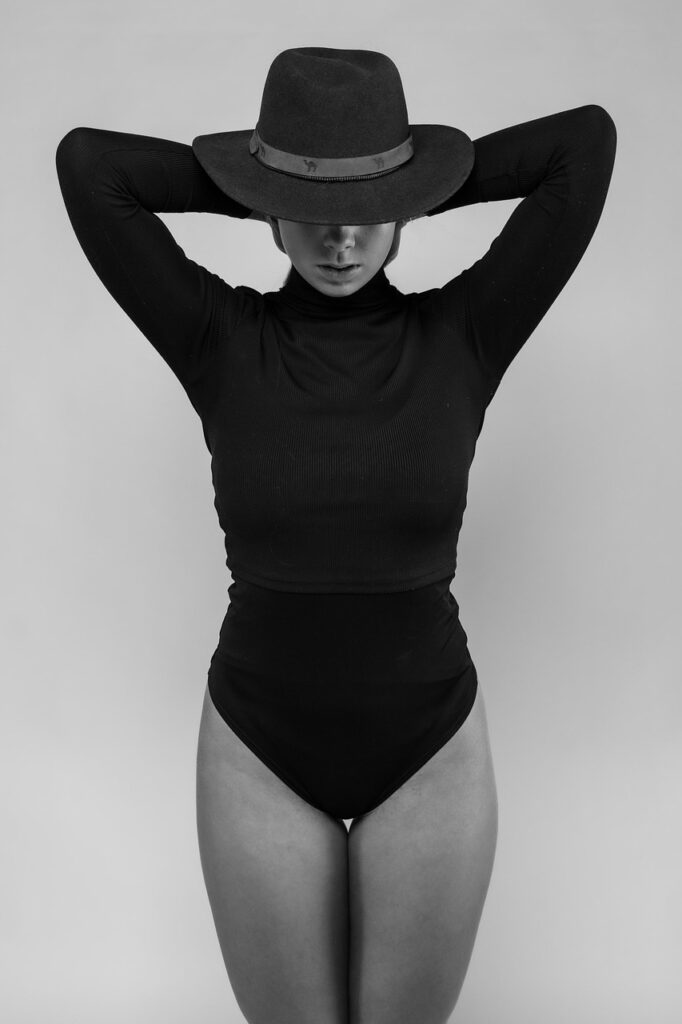 woman, model, bodysuit, hat, style, fashion, glamour