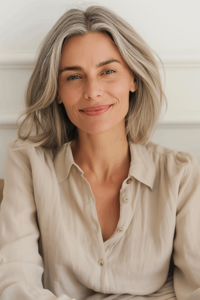 ai generated, woman, adult, beautiful, older, attractive, model, age, grey, hair, beauty, female, portrait, middle-aged, middle aged