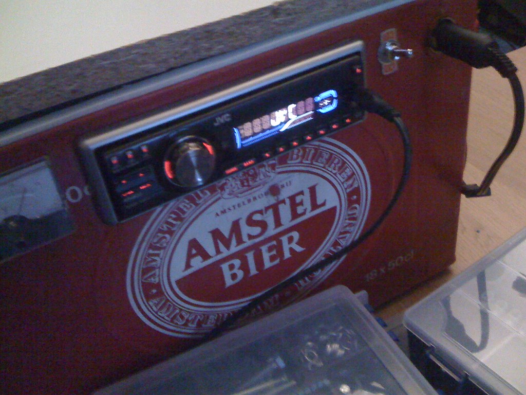 Amstel beer case car battery powered boom box | Roskilde Festival 2009