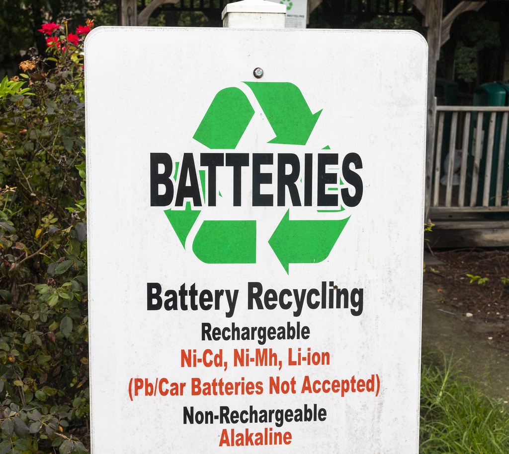 Battery Recycling Sign