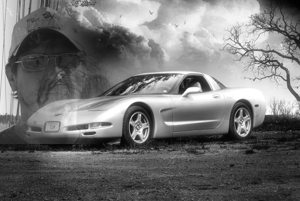 C5 Corvette In Black and White