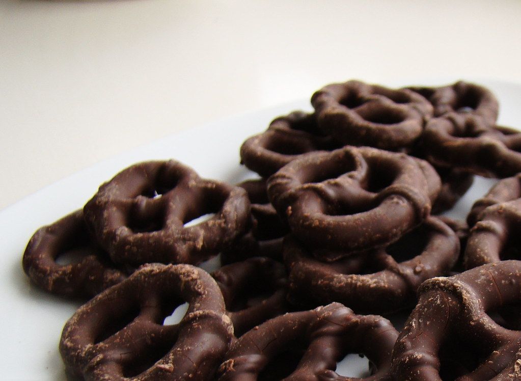 dark chocolate covered pretzels