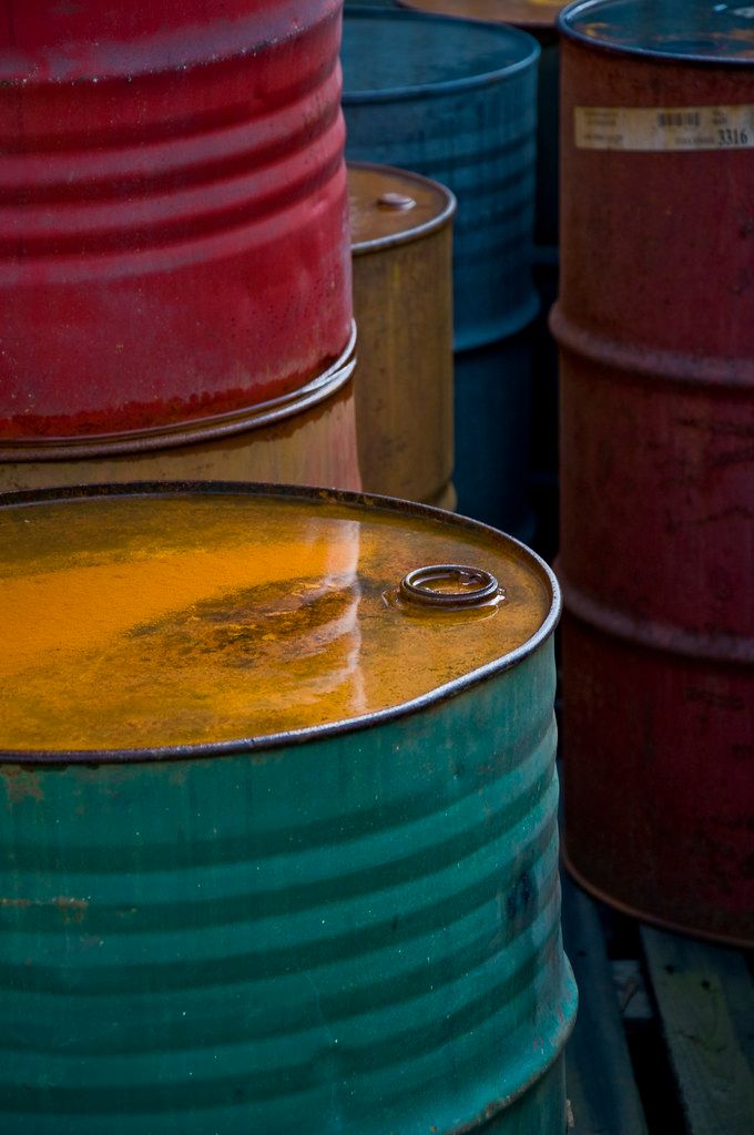 Colorful Old Oil Barrels