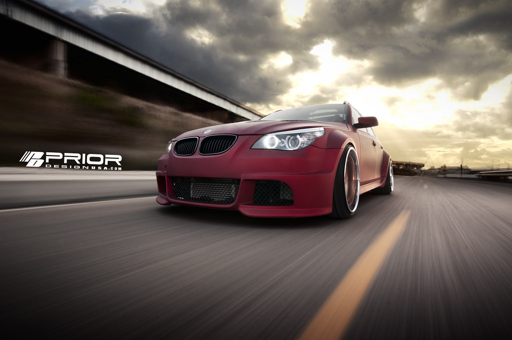 Custom Widebody BMW 5 Series Wagon Featuring Prior Design Front, Rear, and Side Aero Pieces
