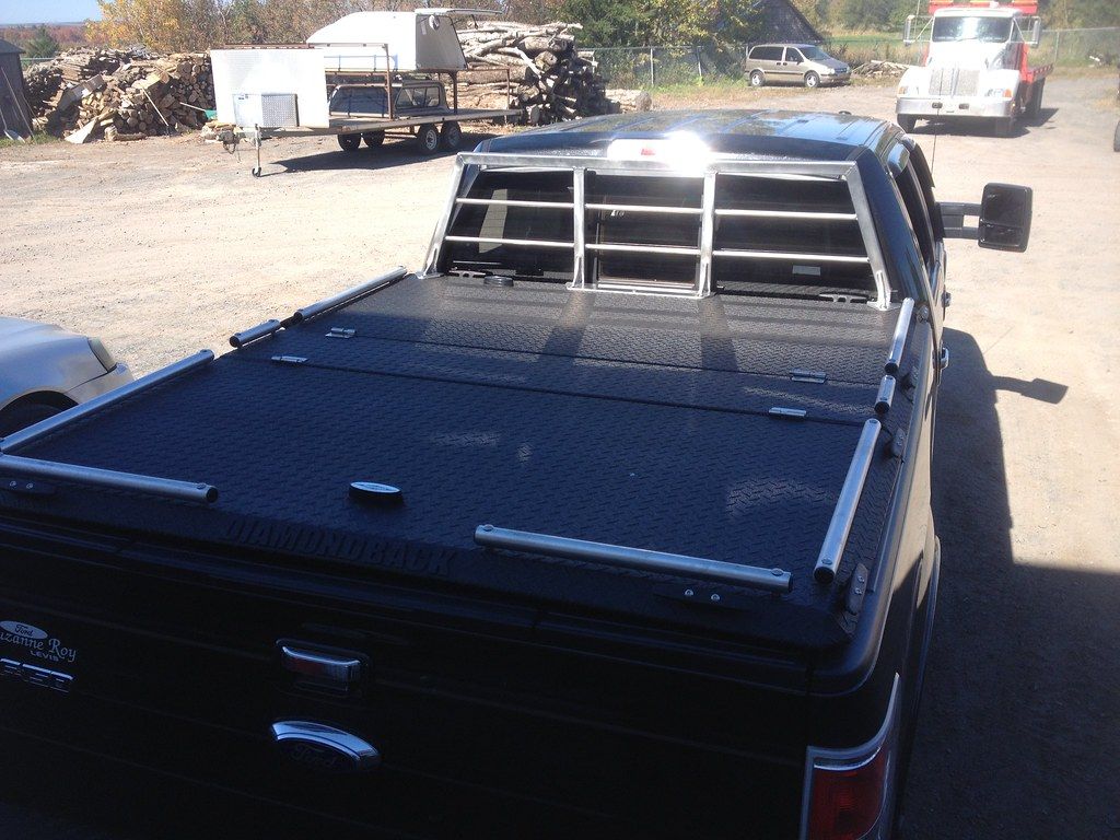 F-150 with Heavy-Duty Truck Bed Cover & Custom Headache Rack
