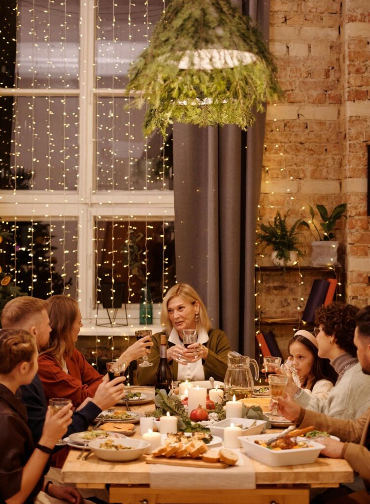 nice dinner with friends and family