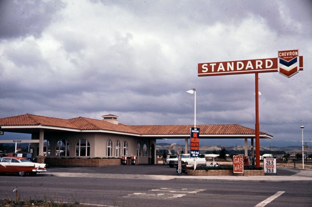Gas station, Leisure World (Laguna Woods), 1966