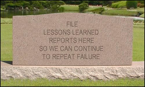 Lessons Learned. Sure