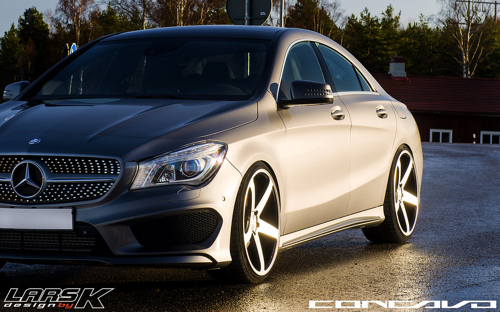 Mercedes Benz CLA on CW-5 Matte Black Machined Face