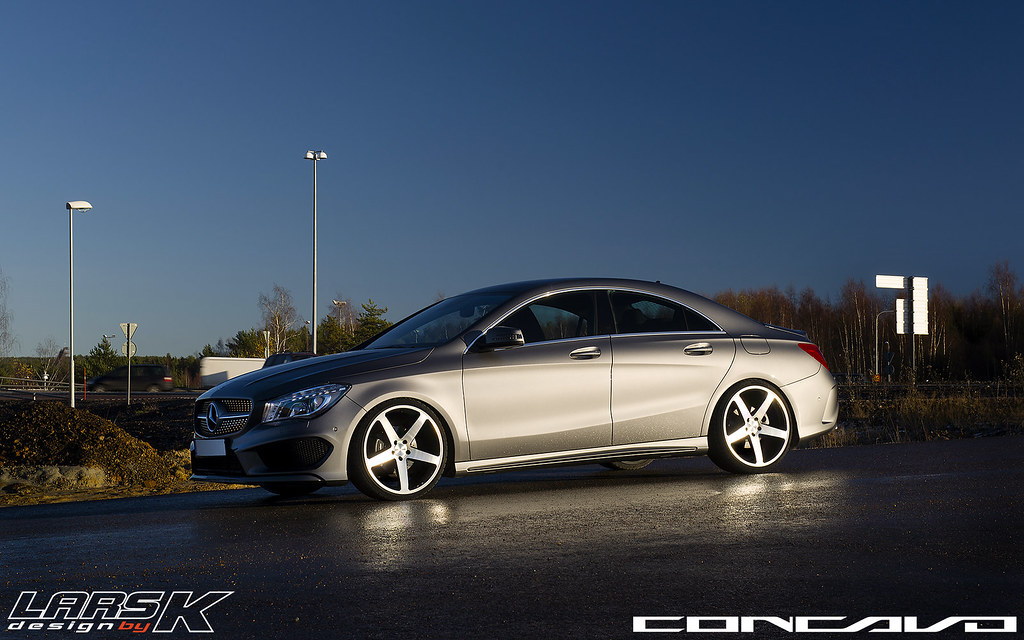 Mercedes Benz CLA on CW-5 Matte Black Machined Face