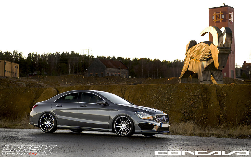 Mercedes Benz CLA on CW-S5 Matte Black Machined Face