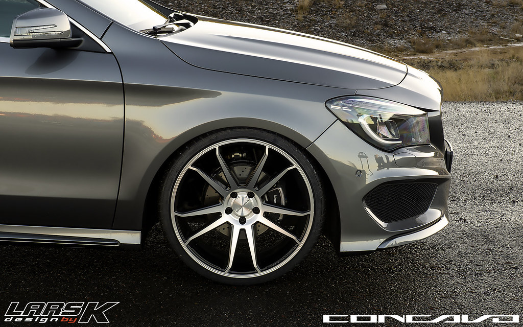 Mercedes Benz CLA on CW-S5 Matte Black Machined Face