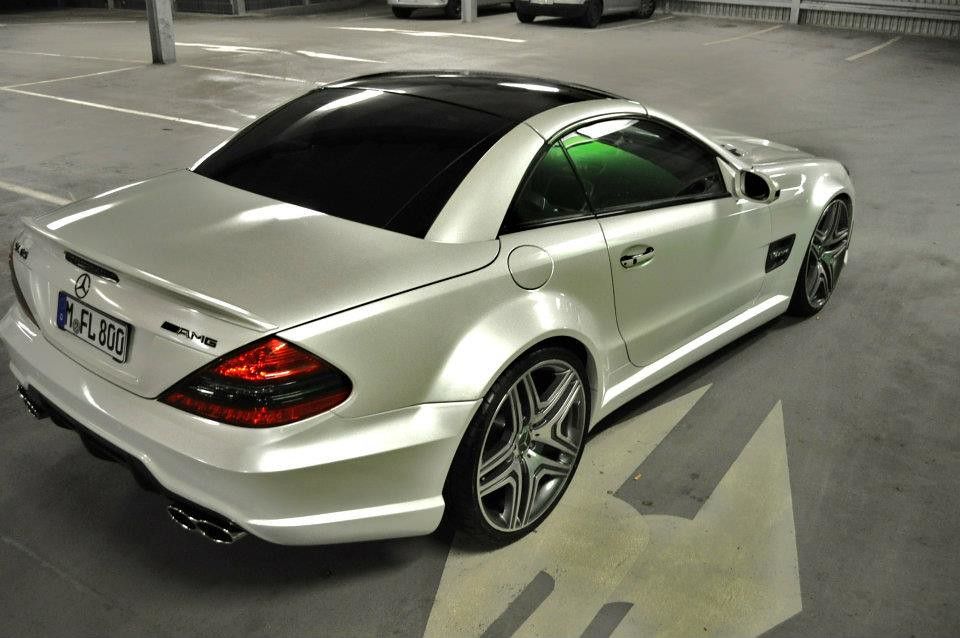 Mercedes SL Widebody Facelift Conversion Lamborghini Pearl White SL65 R230 By Prior Design