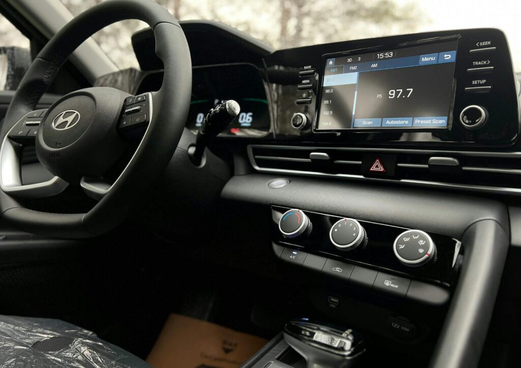 Modern Car Dashboard with Infotainment System