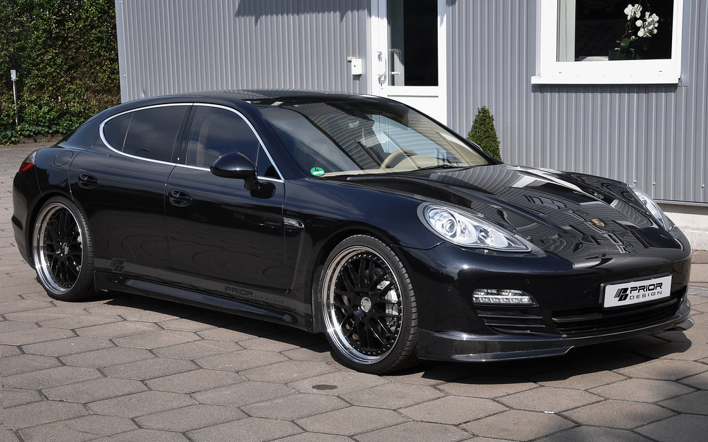 Porsche Panamera S With Prior Design Carbon Fiber Body kit, Front lip, diffuser, side skirts, and trim