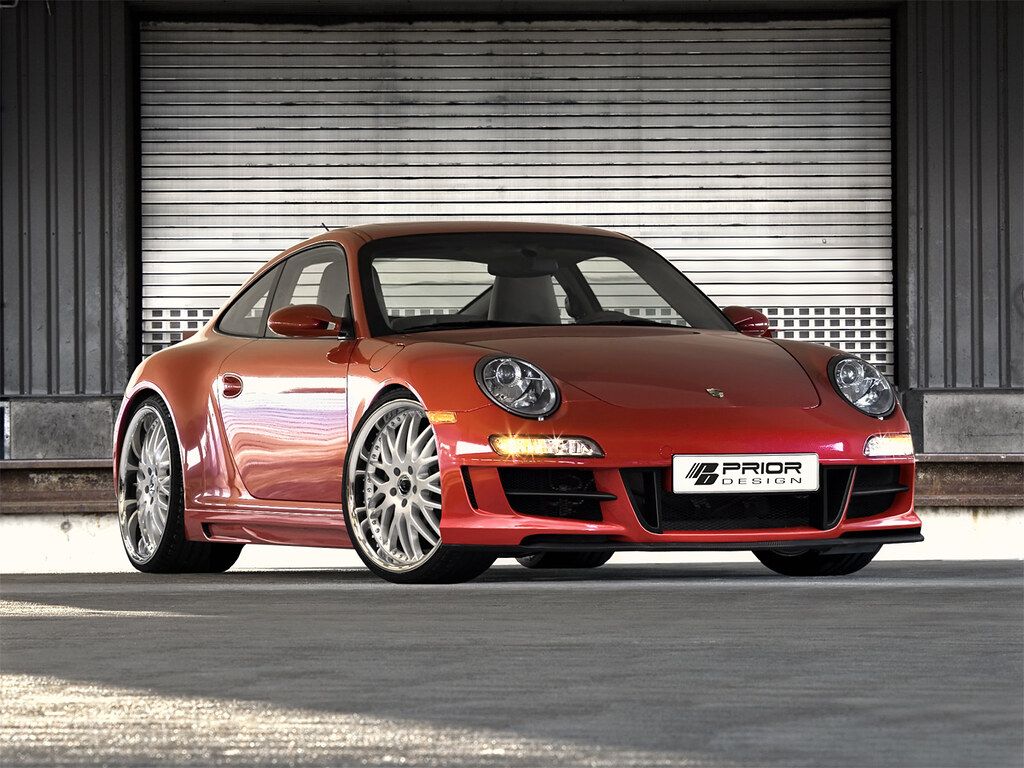 Prior Design Red Porsche 997 911 Carrera Body Kit, Front bumper and Side skirts