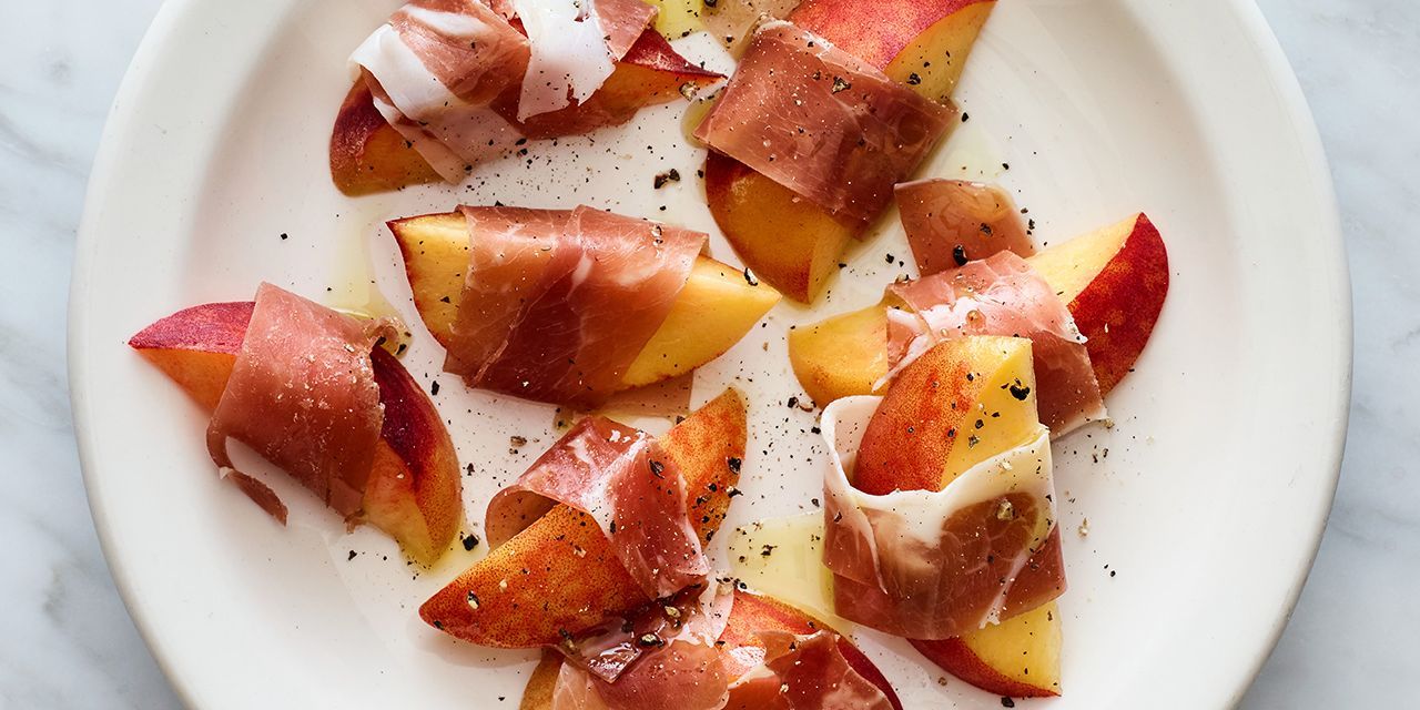 Grilled Peaches Wrapped in Prosciutto