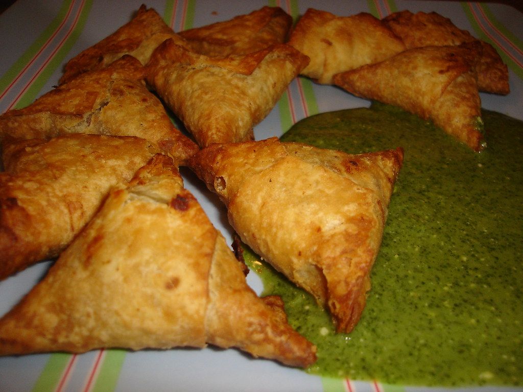 Sukhi's Potato Samosas with Cilantro Chutney