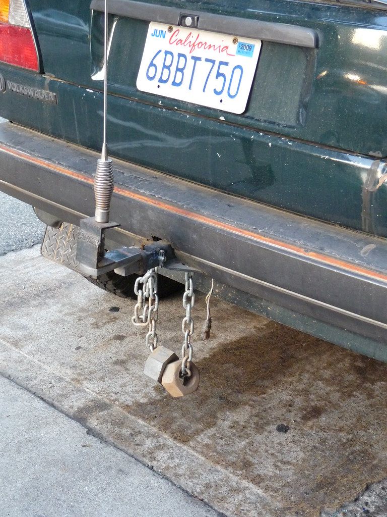 Truck Nutz Hanging from the Hitch
