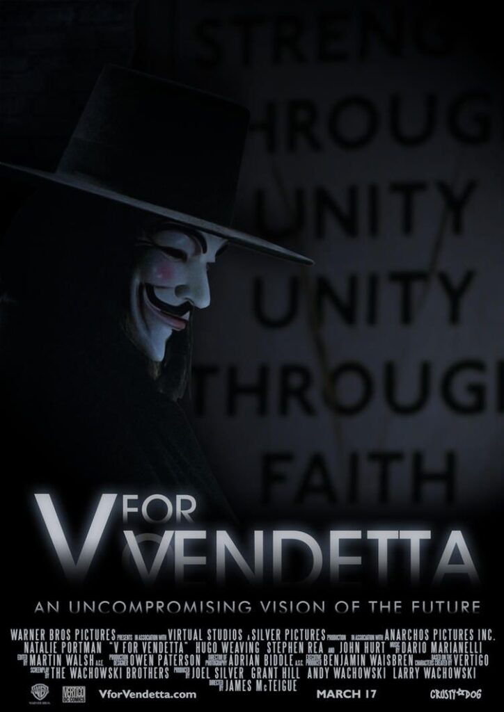V for Vendetta 2005，IMDB Rating: 8.1, IMDB Votes: 1186774, ID: 0434409