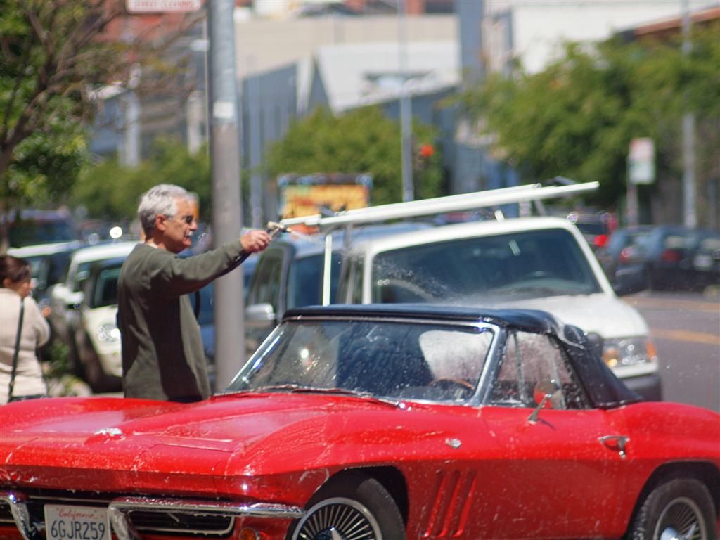 Washing car in the Mission