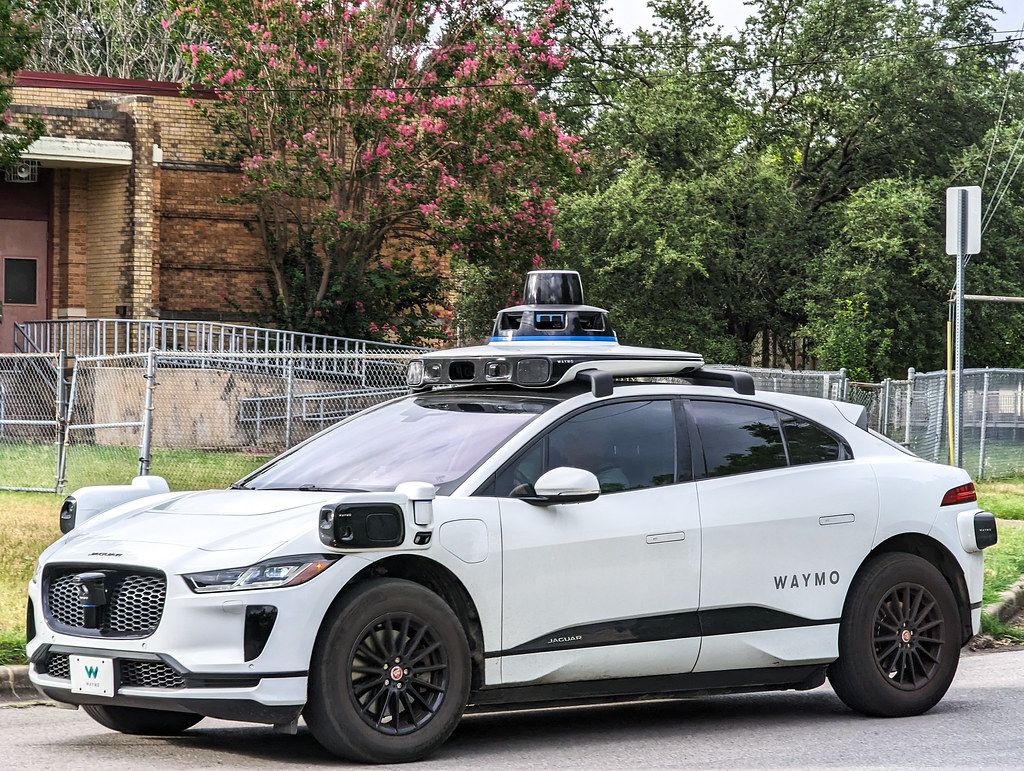 Waymo self-driving car training on Austin roads