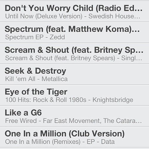 Working on a new for 2013 Running Songs Playlist! Need some tunes for my 12-miler tomorrow! cc: @bringingupburns