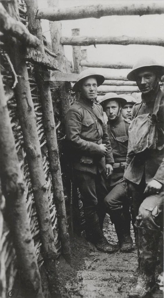 World War I Marines in a Trench, circa 1918
