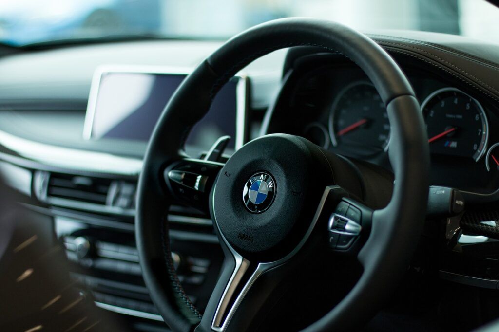 bmw, car, steering wheel