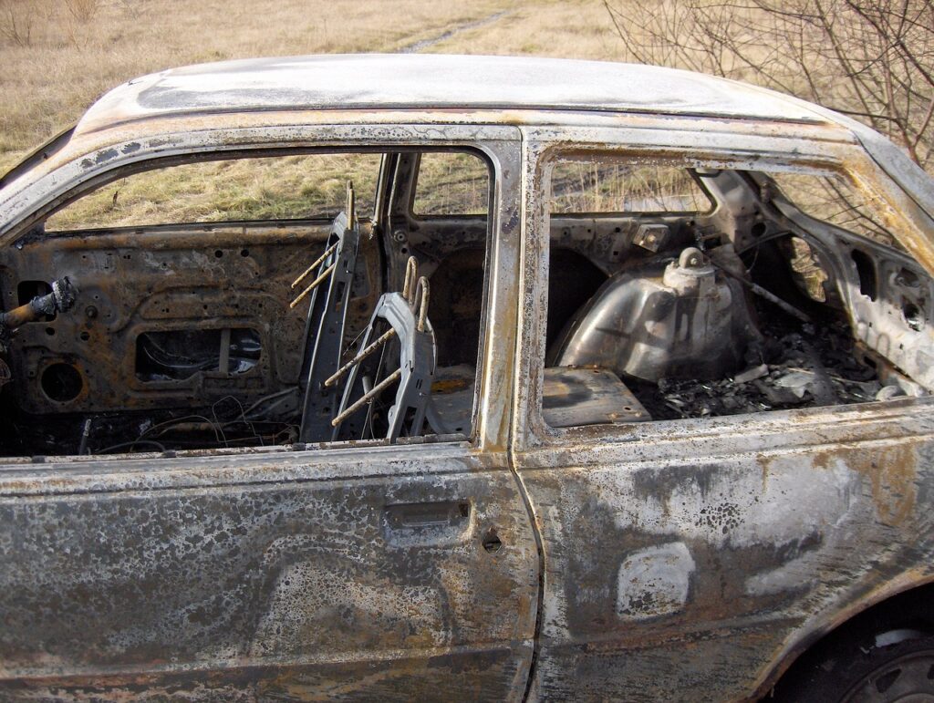 car, wreck, crime